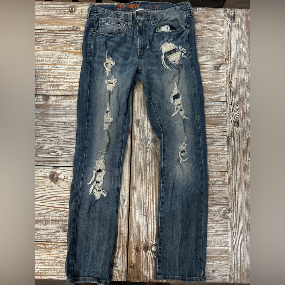 Urban Pipeline Black Skinny Jeans Distressed Style
